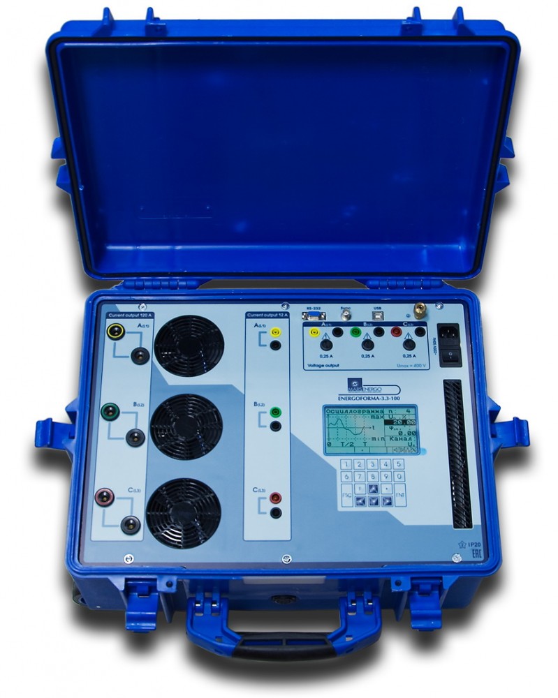 Переносной программируемый источник тока, напряжения 3-х фазный Энергоформа  3.3-100